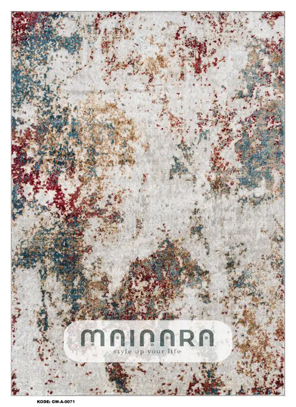 Karpet Abstrak (GW-A-0071) - Grey,Red,Brown