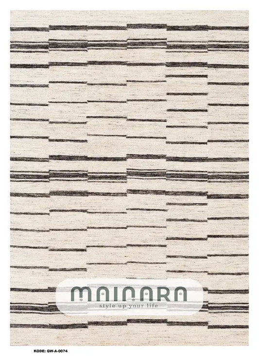 Karpet Abstrak (GW-A-0074) - Grey, Creme