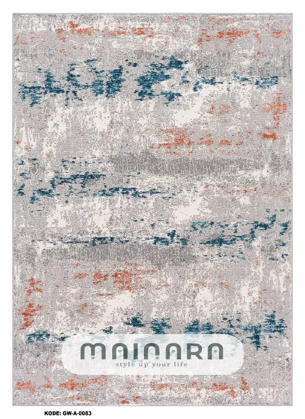 Karpet Abstrak (GW-A-0083) - Grey, Tosca, Orange