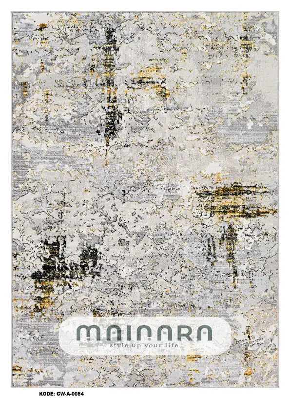 Karpet Abstrak (GW-A-0084) - Grey, Black, Gold