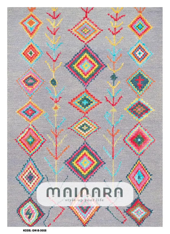 Karpet Bohemian (GW-B-0008) - Grey,Yellow,Red,Blue,Green,Orange