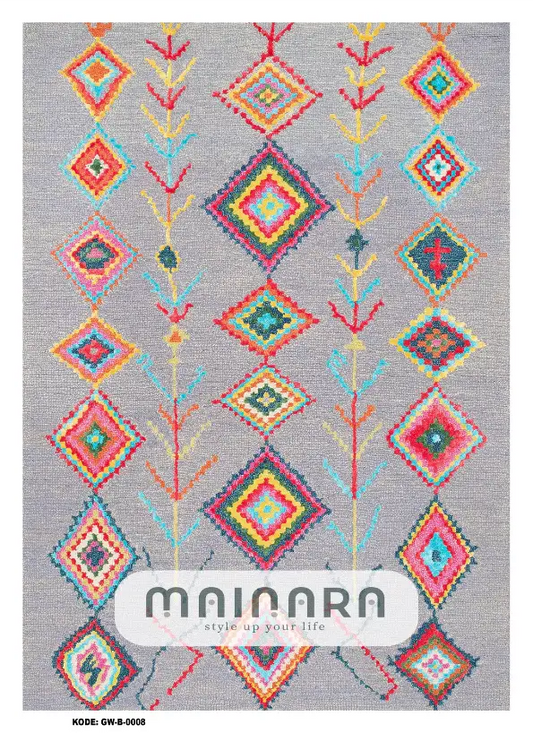 Karpet Bohemian (GW-B-0008) - Grey,Yellow,Red,Blue,Green,Orange