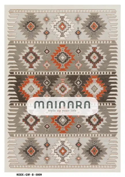 Karpet Bohemian (GW-B-0009) - Grey,Orange