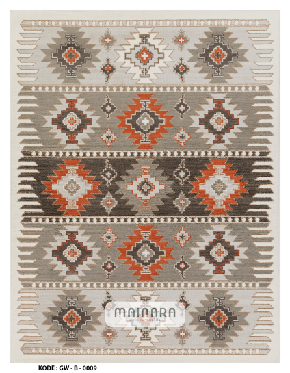 Karpet Bohemian (GW-B-0009) - Grey,Orange