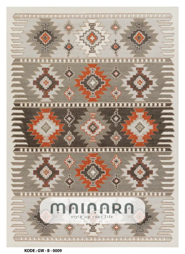 Karpet Bohemian (GW-B-0009) - Grey,Orange