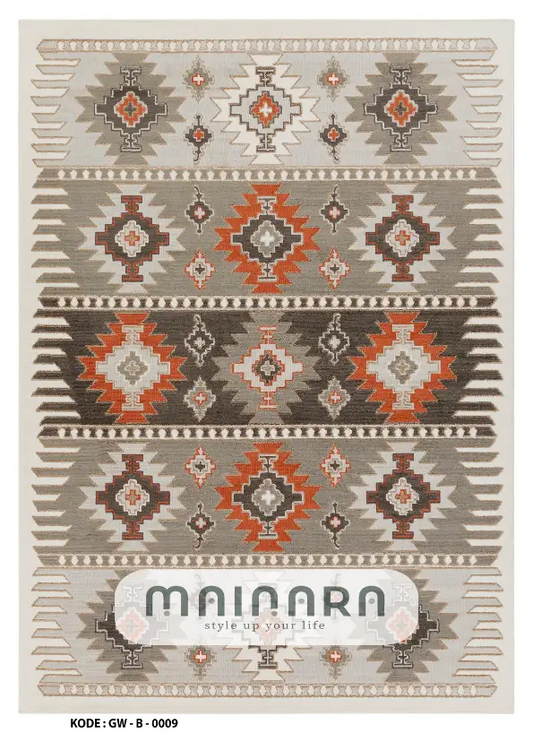 Karpet Bohemian (GW-B-0009) - Grey,Orange