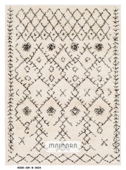 Karpet Bohemian (GW-B-0024) - Grey,Cream