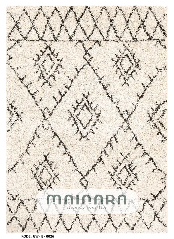 Karpet Bohemian (GW-B-0026) - Grey,Cream