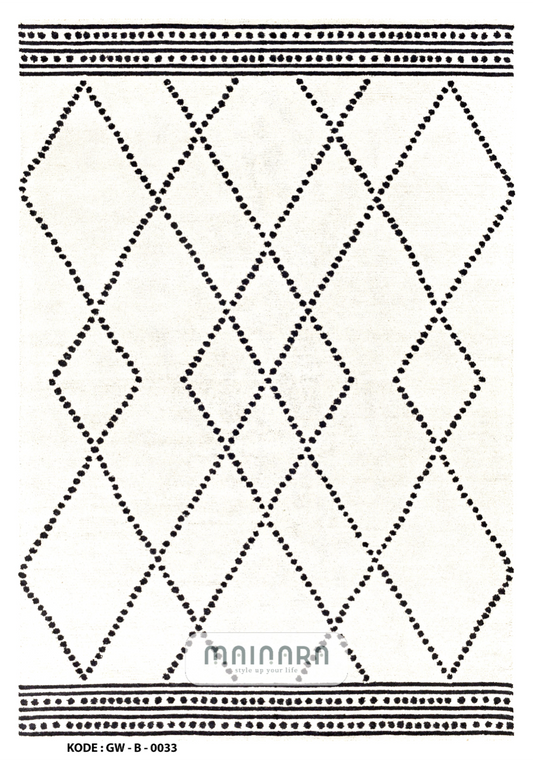 Karpet Bohemian (GW-B-0033) - Grey,Black,White