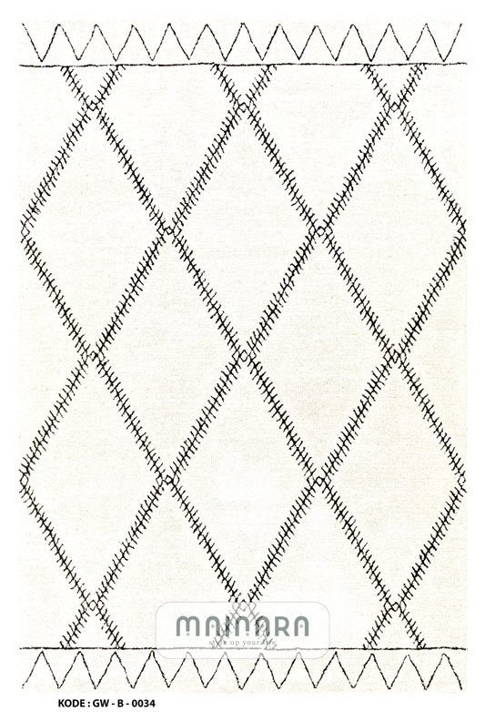 Karpet Bohemian (GW-B-0034) - Grey,Black,White