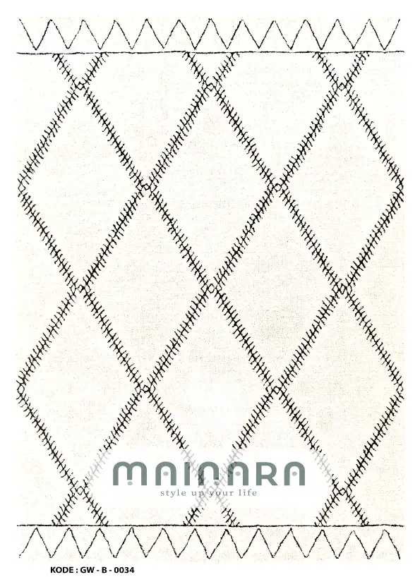 Karpet Bohemian (GW-B-0034) - Grey,Black,White
