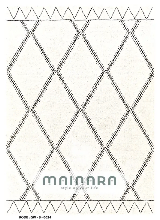 Karpet Bohemian (GW-B-0034) - Grey,Black,White