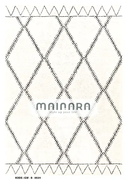 Karpet Bohemian (GW-B-0034) - Grey,Black,White
