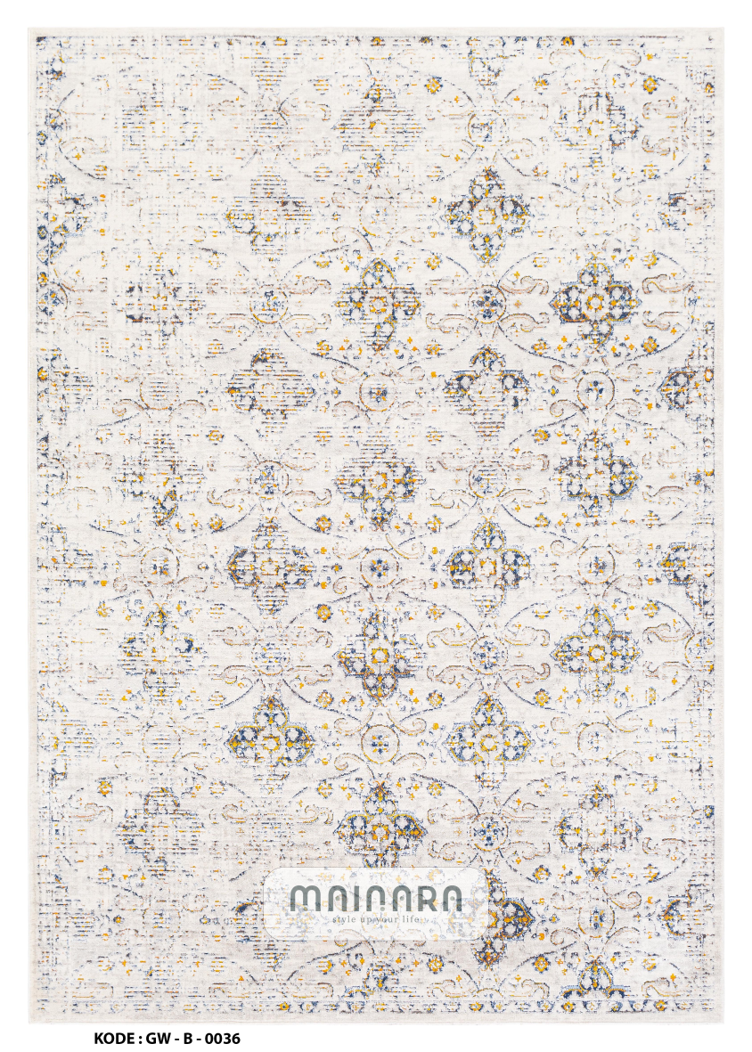 Karpet Bohemian (GW-B-0036) - Grey,Cream,Yellow