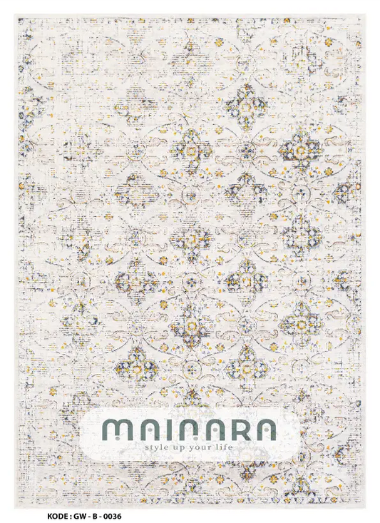 Karpet Bohemian (GW-B-0036) - Grey,Cream,Yellow