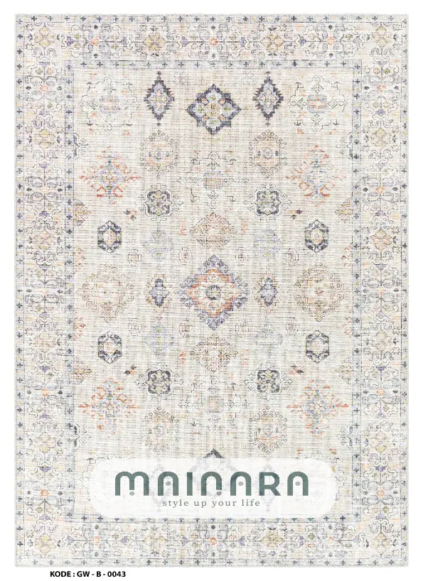 Karpet Bohemian (GW-B-0043) - Grey,Cream,Blue