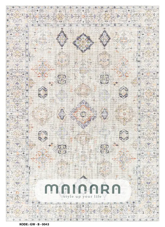 Karpet Bohemian (GW-B-0043) - Grey,Cream,Blue