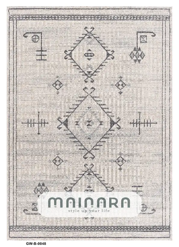 Karpet Bohemian (GW-B-0048) - Grey,Cream