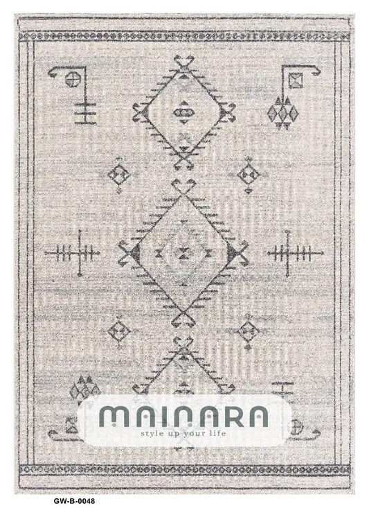 Karpet Bohemian (GW-B-0048) - Grey,Cream