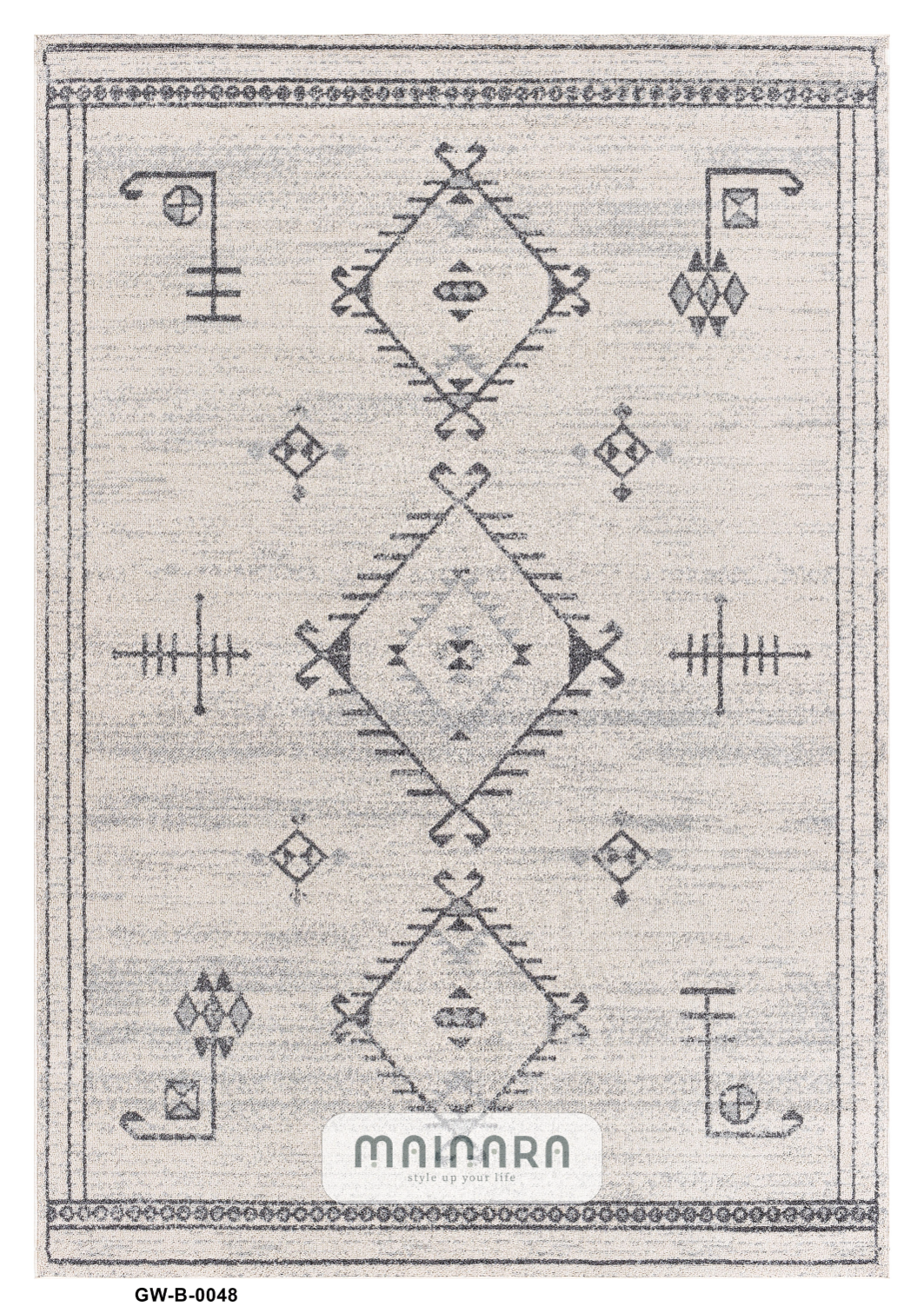 Karpet Bohemian (GW-B-0048) - Grey,Cream