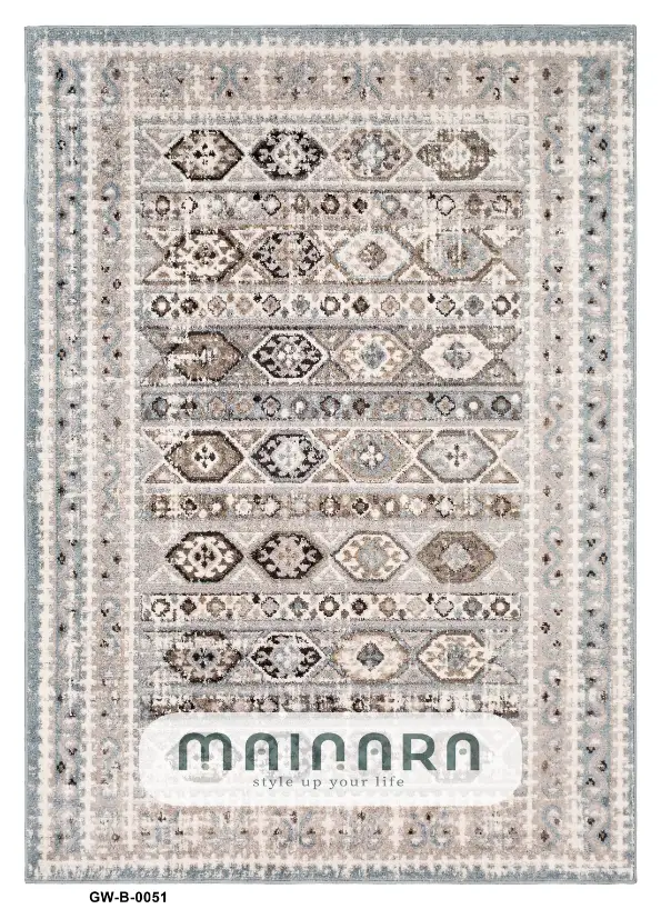 Karpet Bohemian (GW-B-0051) - Grey,Cream