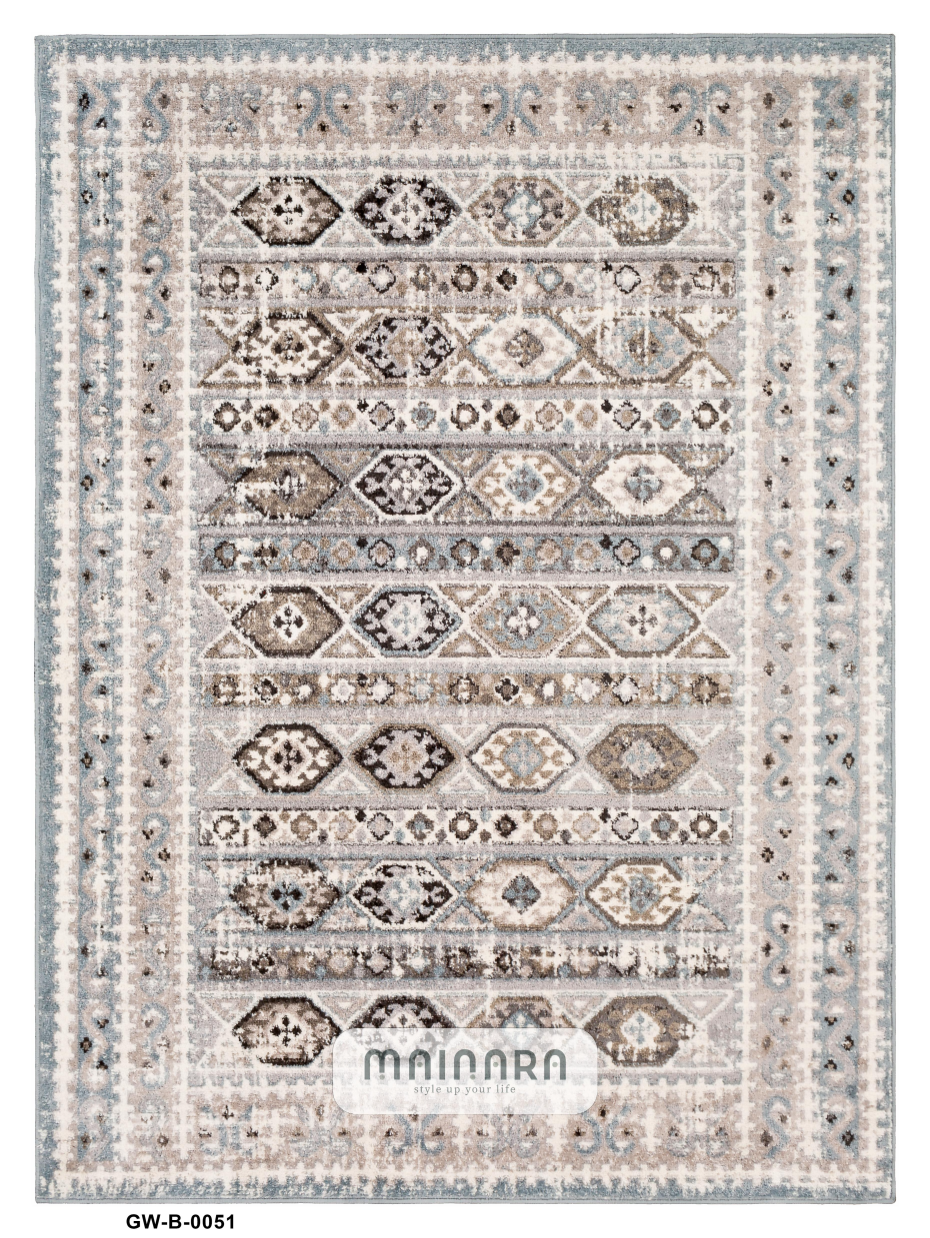 Karpet Bohemian (GW-B-0051) - Grey,Cream