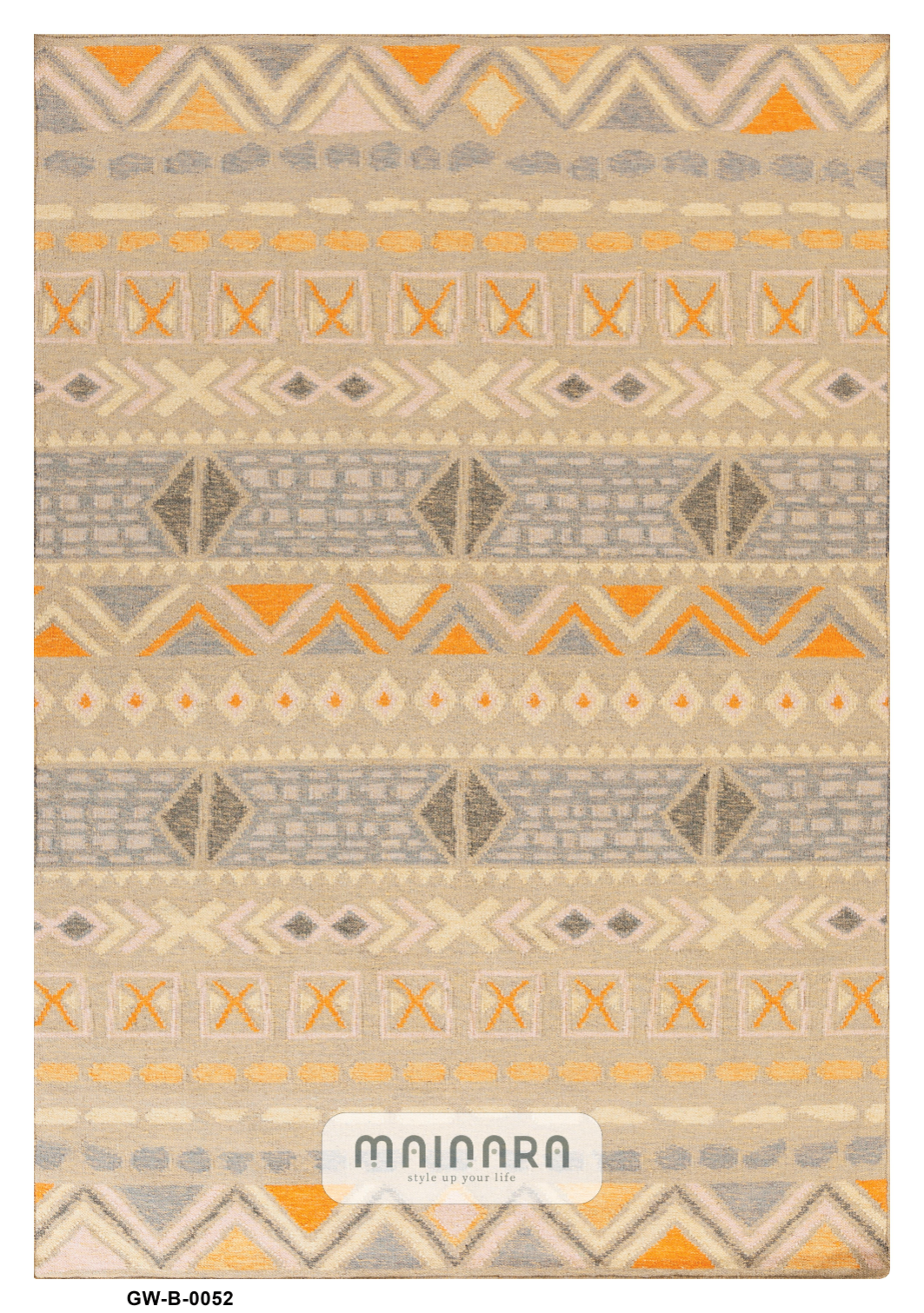 Karpet Bohemian (GW-B-0052) - Grey,Orange