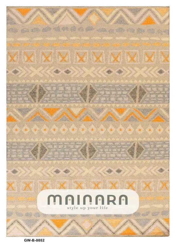 Karpet Bohemian (GW-B-0052) - Grey,Orange