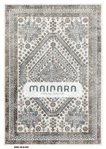 Karpet Bohemian (GW-B-0059) - Grey,Blue