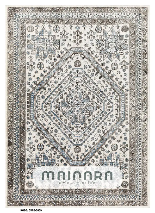 Karpet Bohemian (GW-B-0059) - Grey,Blue