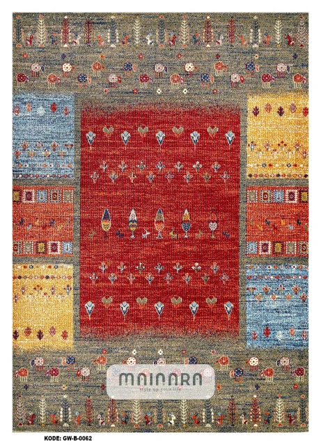 Karpet Bohemian (GW-B-0062) - Grey,Yellow,Red,Blue