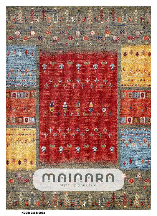 Karpet Bohemian (GW-B-0062) - Grey,Yellow,Red,Blue