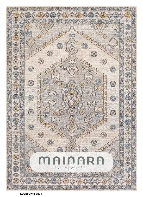 Karpet Bohemian (GW-B-0071) - Grey,Cream,Blue