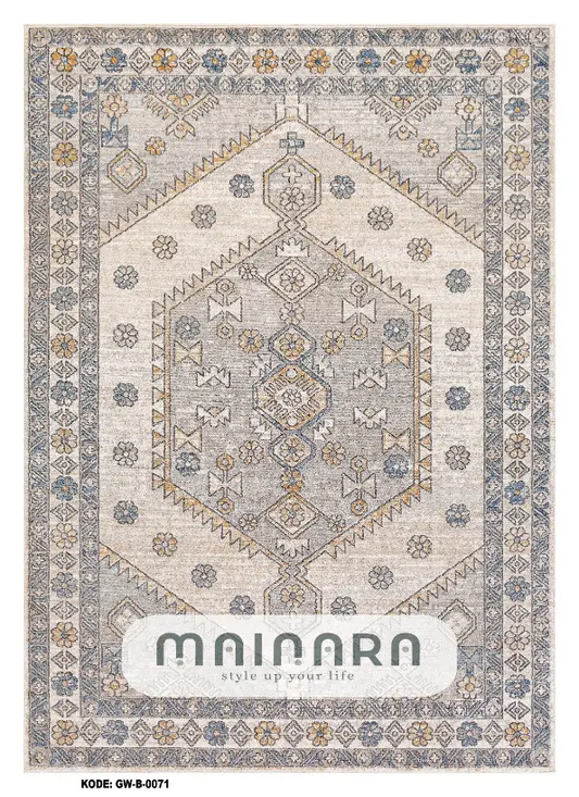 Karpet Bohemian (GW-B-0071) - Grey,Cream,Blue