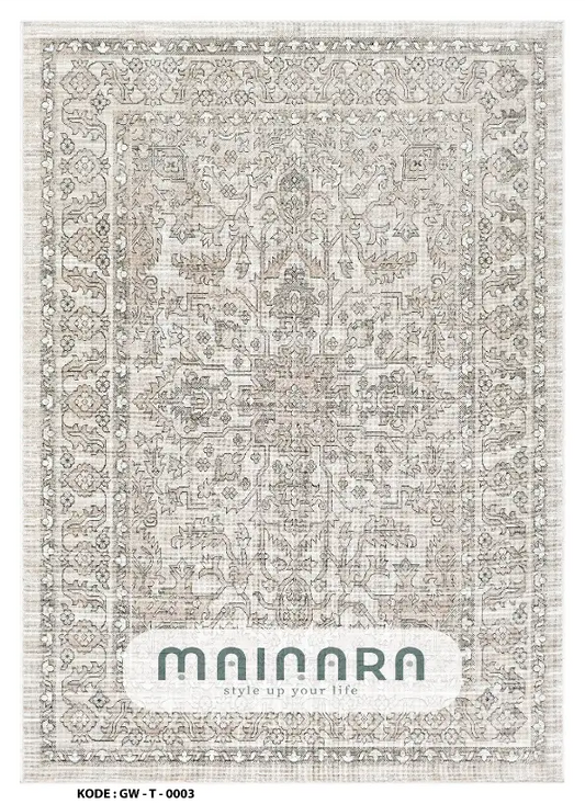 Karpet Tradisional (GW-T-0003) - Grey,Cream