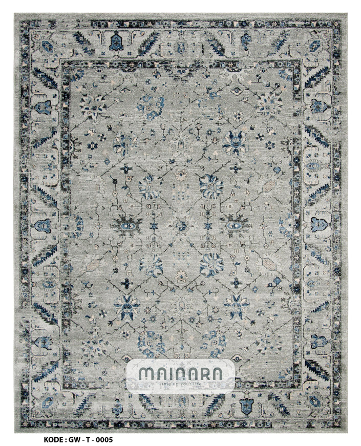 Karpet Tradisional (GW-T-0005) - Grey,Blue