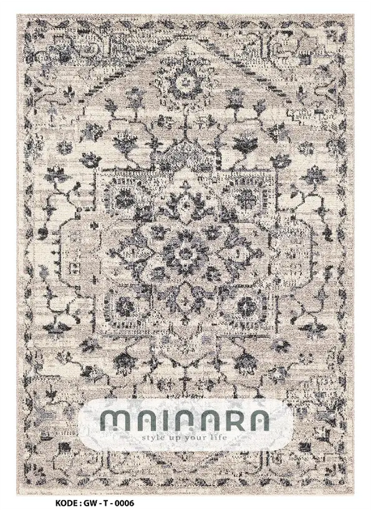 Karpet Tradisional (GW-T-0006) - Grey,Cream