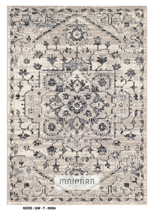 Karpet Tradisional (GW-T-0006) - Grey,Cream