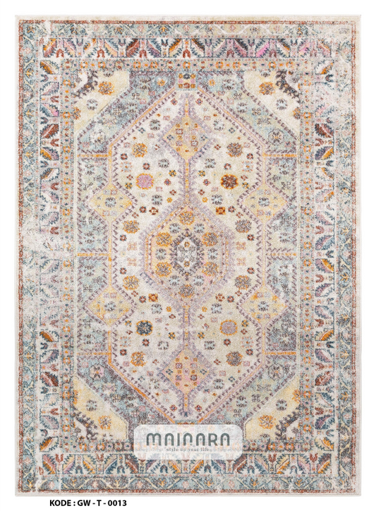Karpet Tradisional (GW-T-0013) - Grey,Purple,Pink