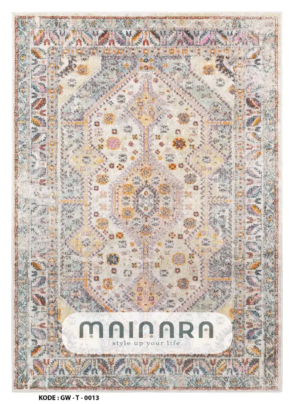 Karpet Tradisional (GW-T-0013) - Grey,Purple,Pink