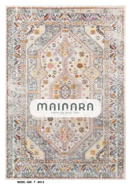 Karpet Tradisional (GW-T-0013) - Grey,Purple,Pink