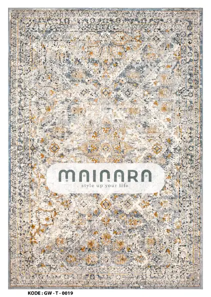 Karpet Tradisional (GW-T-0019) - Grey,Cream,Gold