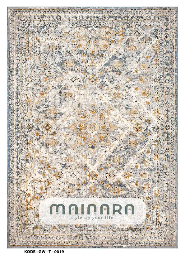 Karpet Tradisional (GW-T-0019) - Grey,Cream,Gold