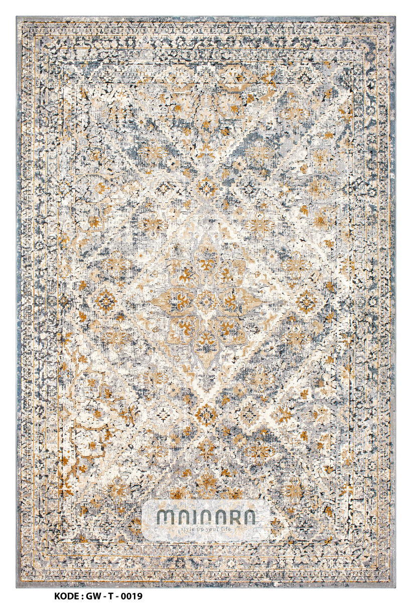 Karpet Tradisional (GW-T-0019) - Grey,Cream,Gold