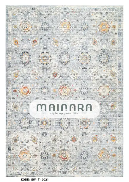 Karpet Tradisional (GW-T-0021) - Grey,Blue,Orange