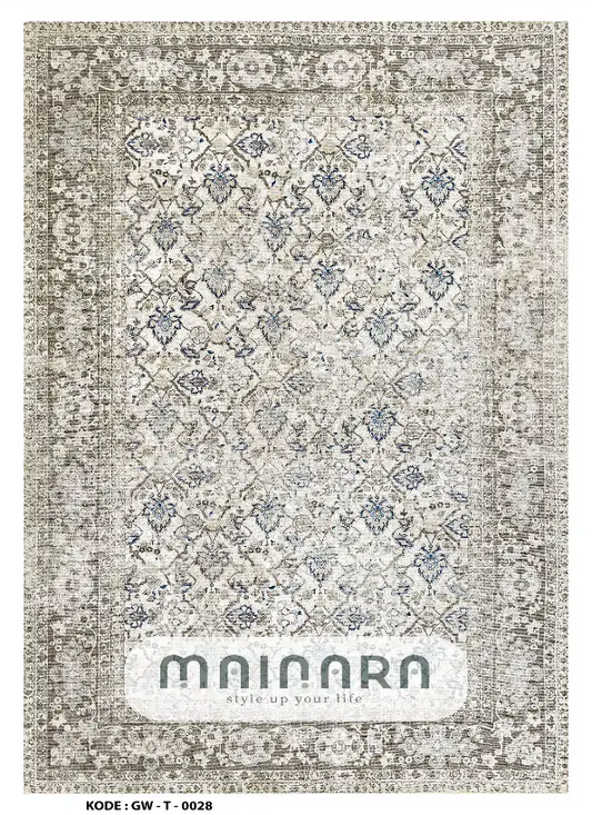 Karpet Tradisional (GW-T-0028) - Grey,Brown,Blue