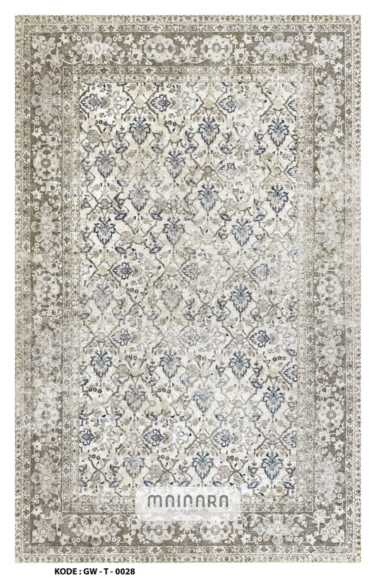 Karpet Tradisional (GW-T-0028) - Grey,Brown,Blue