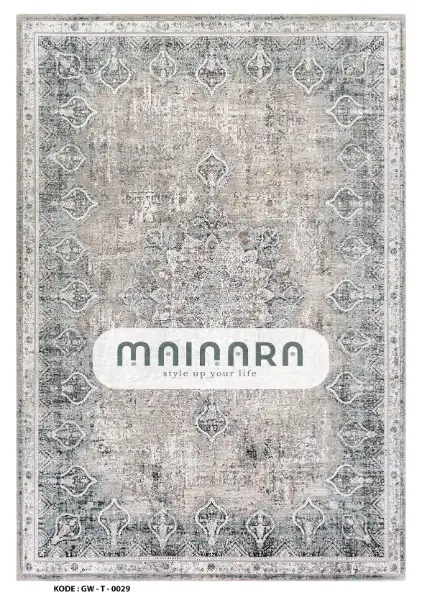 Karpet Tradisional (GW-T-0029) - Grey,Green,Cream