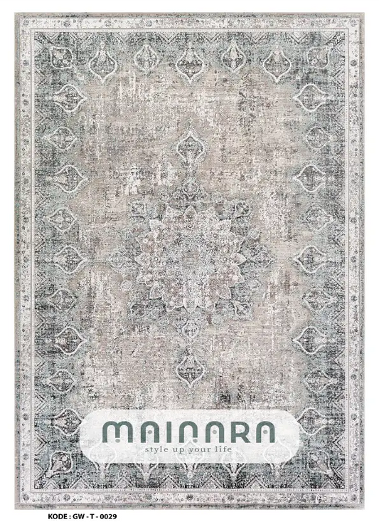 Karpet Tradisional (GW-T-0029) - Grey,Green,Cream
