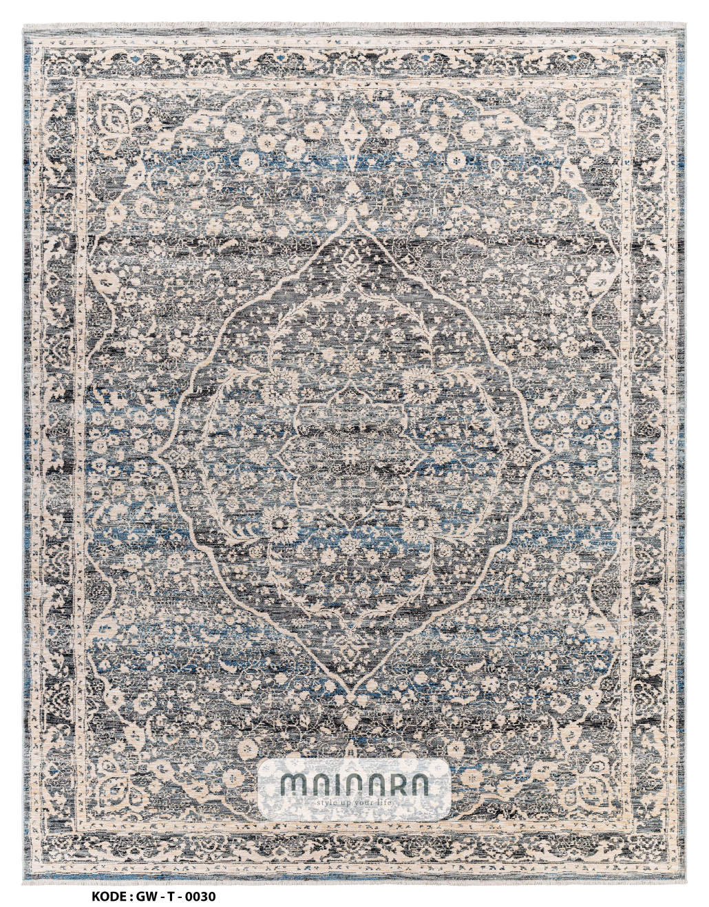 Karpet Tradisional (GW-T-0030) - Grey,Blue